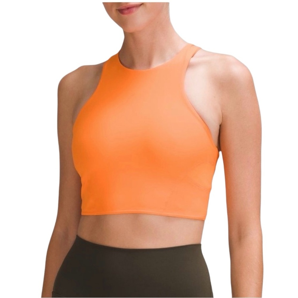 NWT Lululemon Wunder Train Long-line Bra - Orange Frappe Sz 6